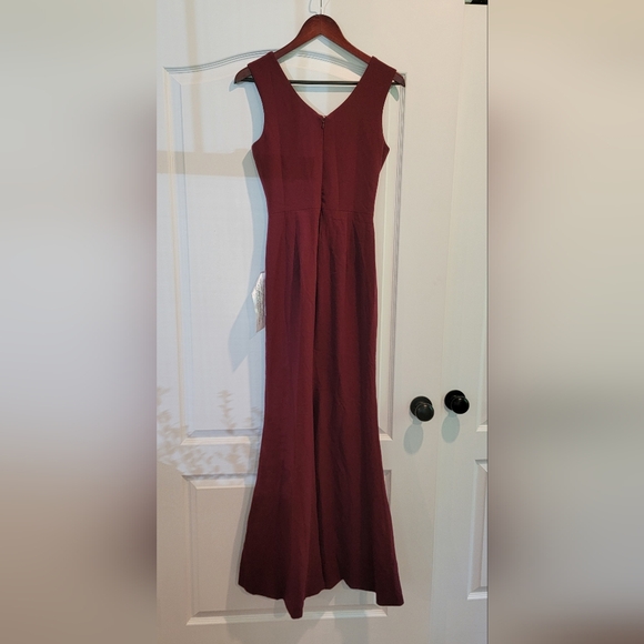 Dress the Population Sandra V-Neck Gown, Dark Magenta, Size Small NWT - Picture 4 of 8